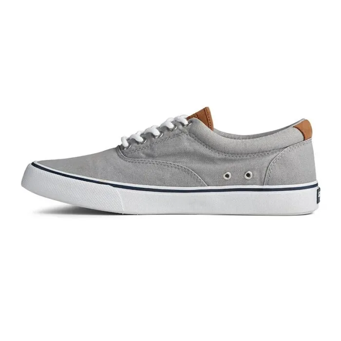 Sneakers Sperry Top Sider Uomo in Tela di Cotone Grigia art. Striper II CV0  Sw Grey, foto 3 di 6