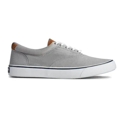 Sneakers Sperry Top Sider Uomo in Tela di Cotone Grigia art. Striper II CV0  Sw Grey