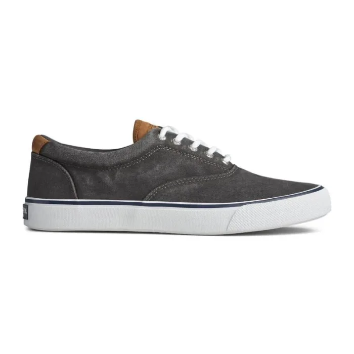 Sneakers Sperry Top Sider Uomo in Tela di Cotone Nera Effetto Vintage art. Striper II CV0 Core Black, foto 1 di 5