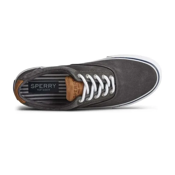 Sneakers Sperry Top Sider Uomo in Tela di Cotone Nera Effetto Vintage art. Striper II CV0 Core Black, foto 2 di 5