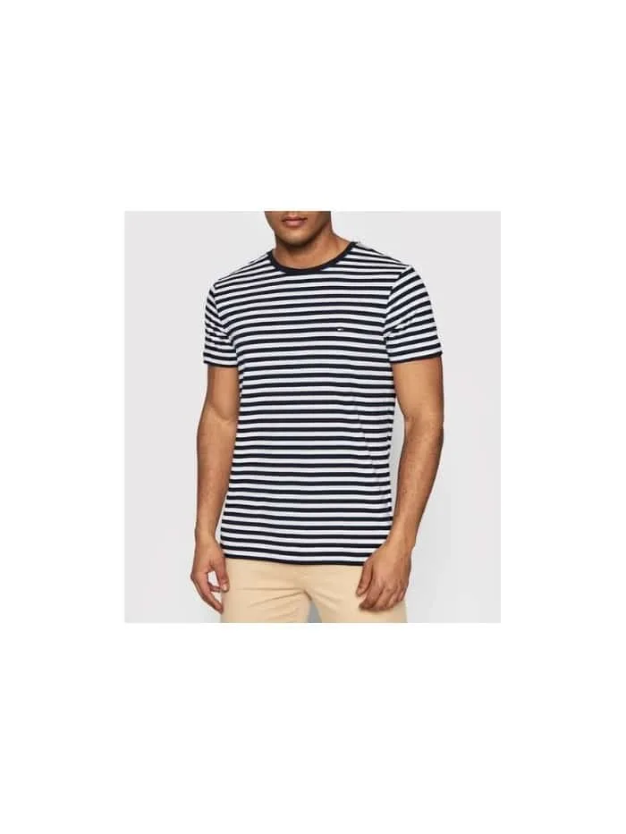 T-Shirt Slim Fit A Righe Tommy Hilfiger Bianche Blu art. MW0MW10800 0A6, foto 1 di 1