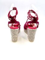 Zeppe Espadrilles in camoscio Fucsia Kenzo con Lacci alla caviglia, zeppa 10 cm e plateau 3 cm mod. Allen Ante - immagine 4