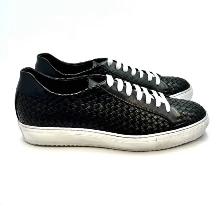 Sneakers Crisci in Pelle Intrecciata Blu con fondo Gomma art 3260