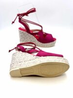 Zeppe Espadrilles in camoscio Fucsia Kenzo con Lacci alla caviglia, zeppa 10 cm e plateau 3 cm mod. Allen Ante - immagine 5