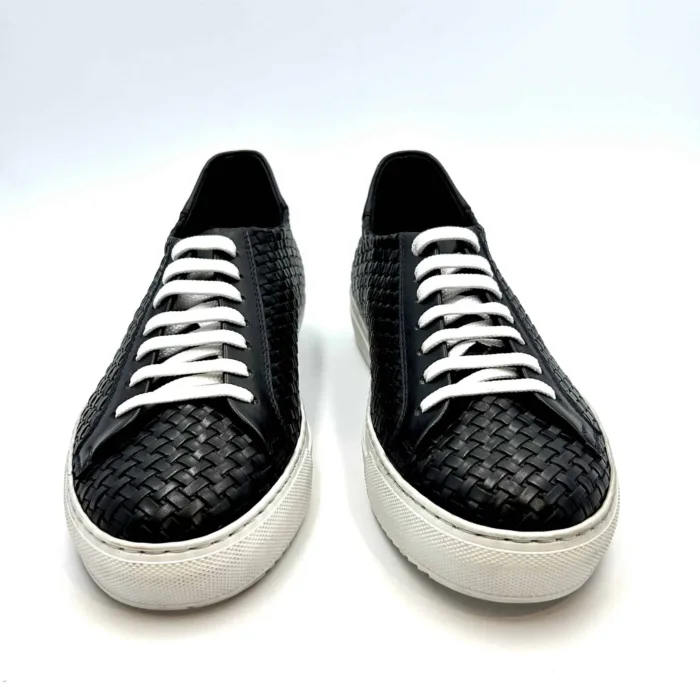Sneakers Crisci in Pelle Intrecciata Blu con fondo Gomma art 3260, foto 2 di 4