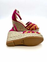 Zeppe Espadrilles intrecciate Multicolor Fucsia con cinturino alla caviglia, zeppa 10 cm e plateau 3 cm mod. ALE Ante art. 11559028 - immagine 5