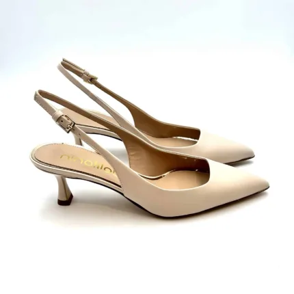 Slingback Ninalilou in Nappa Beige e tacco 6 cm cod 331270M5 art MYA 555