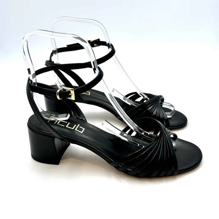 Sandalo Ncub in nappa Nera, tacco 6 cm art. Stefy 65, foto 1 di 5