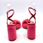 Sandali con Plateau Halmanera in Spugna Rosa Shocking, Tacco 10cm e plateau 3cm art. Erika 03 - immagine 4