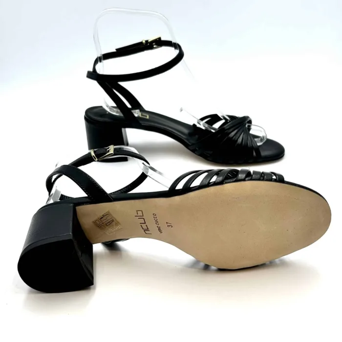 Sandalo Ncub in nappa Nera, tacco 6 cm art. Stefy 65, foto 5 di 5