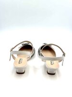 SlingBack Status in Vernice Bianca e Fantasia Check, tacco 4 cm art. R4231s - immagine 4