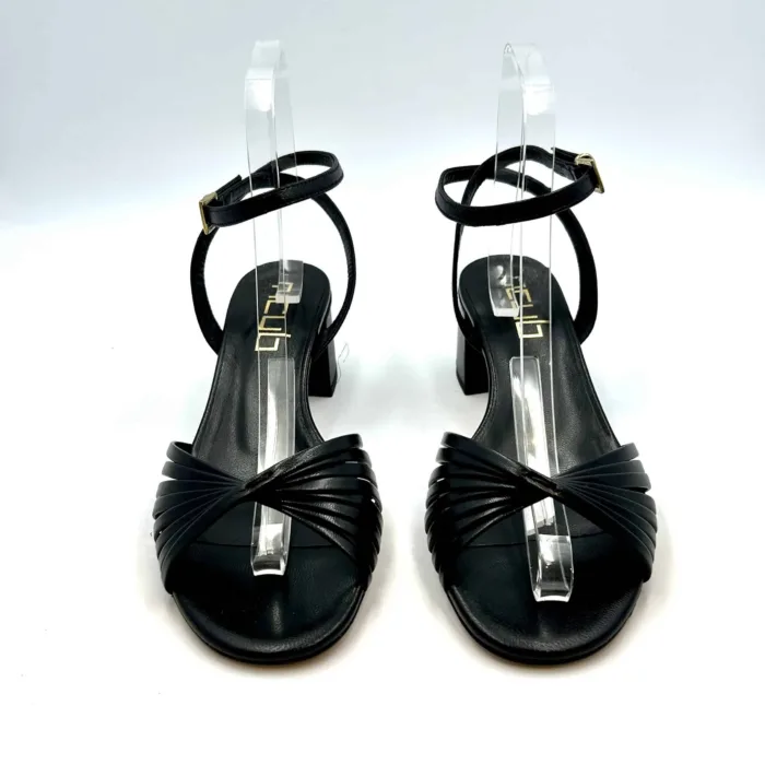 Sandalo Ncub in nappa Nera, tacco 6 cm art. Stefy 65, foto 2 di 5