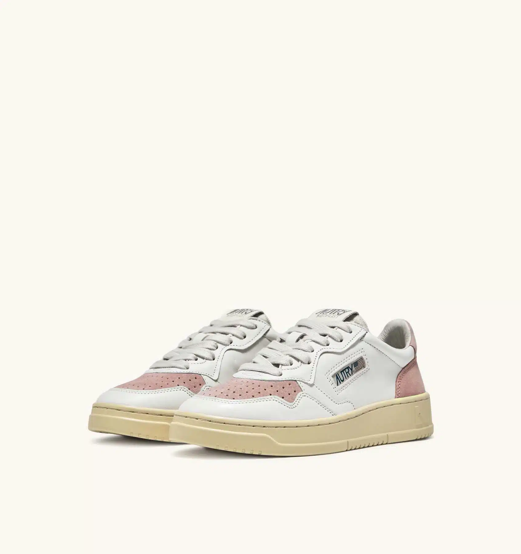 Sneakers Autry Donna in pelle Bianca con spoiler in camoscio Rosa art. AULW SL03 - immagine 6