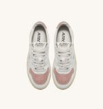 Sneakers Autry Donna in pelle Bianca con spoiler in camoscio Rosa art. AULW SL03 - immagine 3