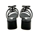 Mules Ninalilou in nappa Nera con fiocchi gioiello e tacco 5 cm art. BABY 505 cod. 331096B5 - immagine 5