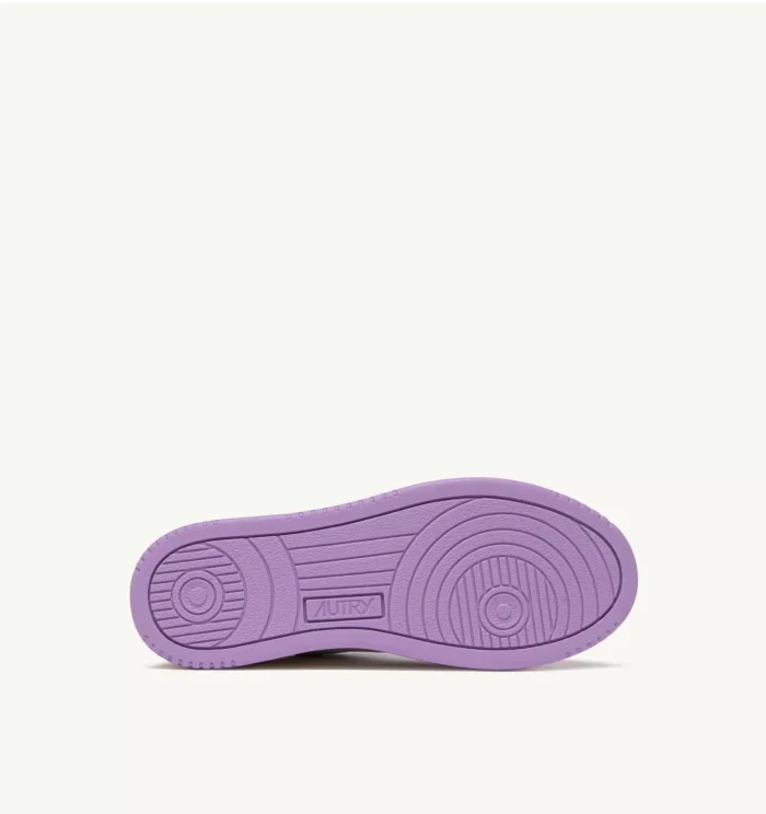 Sneaker Donna Autry Medalist Low Bicolor in Pelle Bianca e Lilla mod. AULW WB43, foto 4 di 6