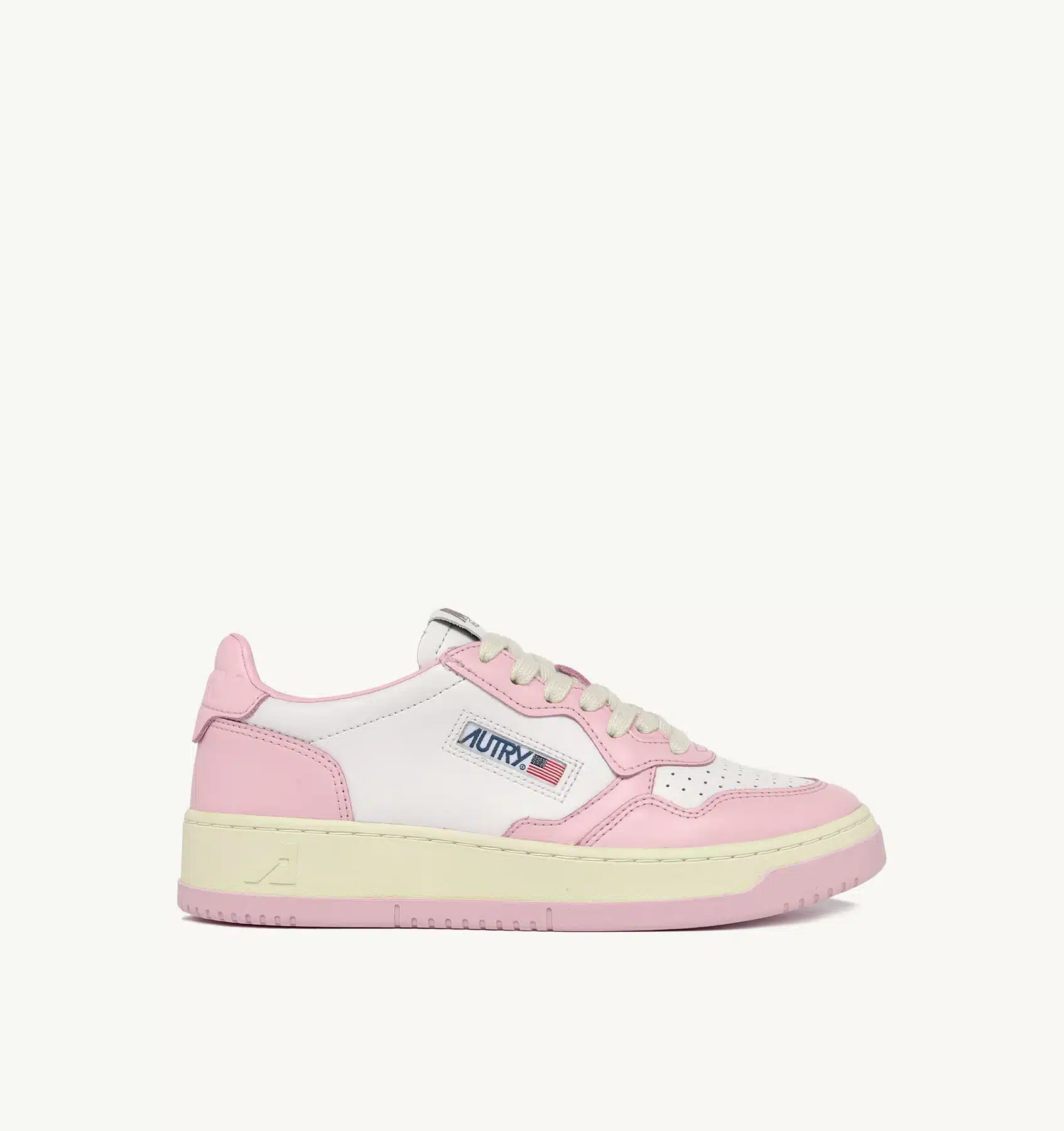 Sneaker Donna Autry Medalist Low Bicolor in Pelle Bianca e Rosa mod. AULW WB37 - immagine 1