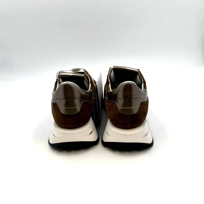 Sneakers Donna Philippe Model in camoscio Marrone con spoiler metallizzato cod. TKLD DM01, foto 4 di 5