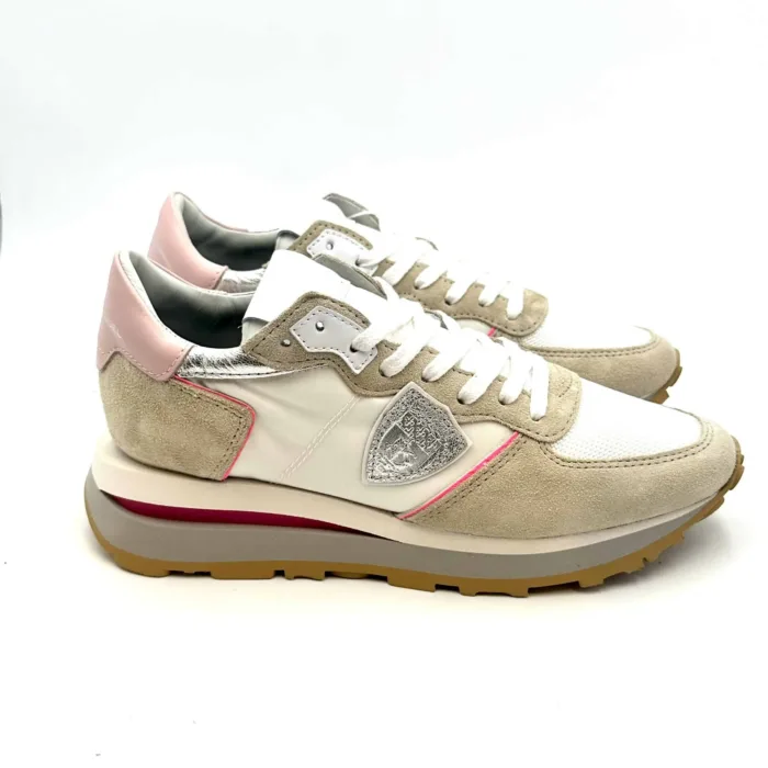 Sneakers Donna Philippe Model in tela e camoscio con dettagli Fucsia e spoiler Rosa cod. TKLD WP02, foto 1 di 5