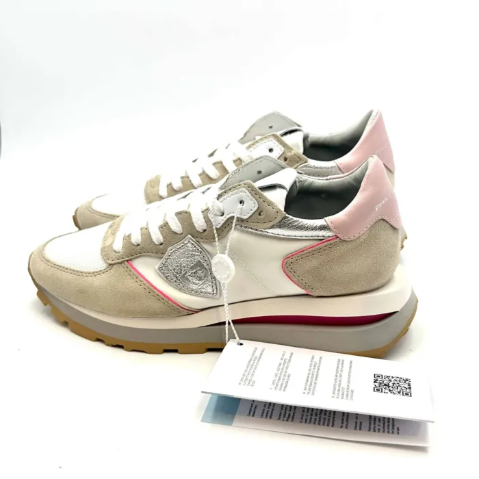 Sneakers Donna Philippe Model in tela e camoscio con dettagli Fucsia e spoiler Rosa cod. TKLD WP02, foto 3 di 5
