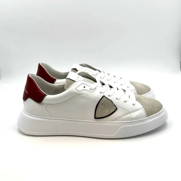 Sneakers Uomo Philippe Model  Temple in pelle con dettagli in camoscio e spoiler Bordeaux cod. BTLU WX11, foto 1 di 5