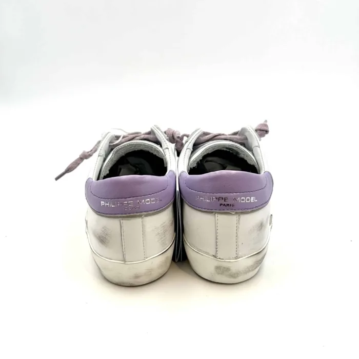 Sneakers Donna Philippe Model Paris Prsx  Bianca con spoiler violet cod. PRLD  VB36, foto 4 di 5