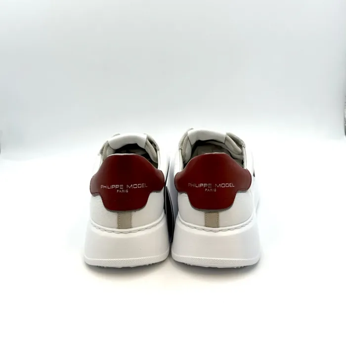 Sneakers Uomo Philippe Model  Temple in pelle con dettagli in camoscio e spoiler Bordeaux cod. BTLU WX11, foto 4 di 5