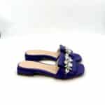 Ciabatta Lorenzo Mari In Nappa Viola, Morsetto Gioiello, Tacco 3 cm art. Samu Mag 03