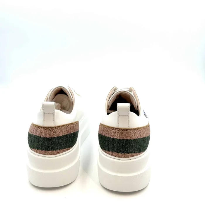 Sneakers Stokton in pelle Bianca con Smile gioiello 961-d  H. 6cm, foto 4 di 5