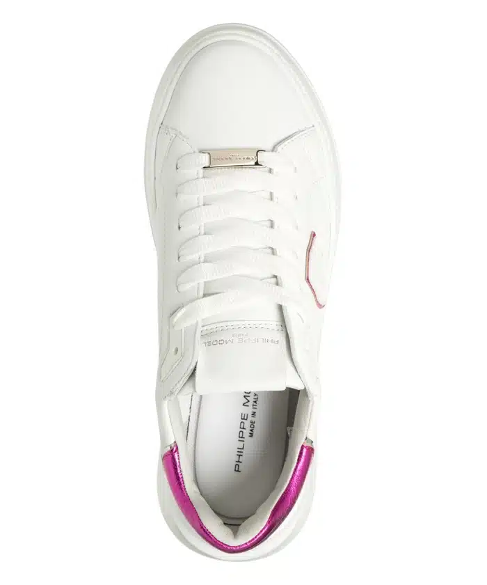 Philippe Model Sneakers Temple Donna Bianco-Fucsia - Made In Italy, Taglia 40 EU