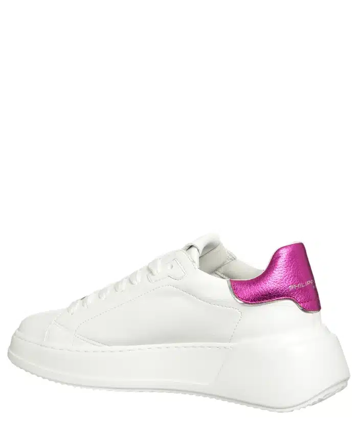 Philippe Model Sneakers Temple Donna Bianco-Fucsia - Made In Italy, Taglia 40 EU