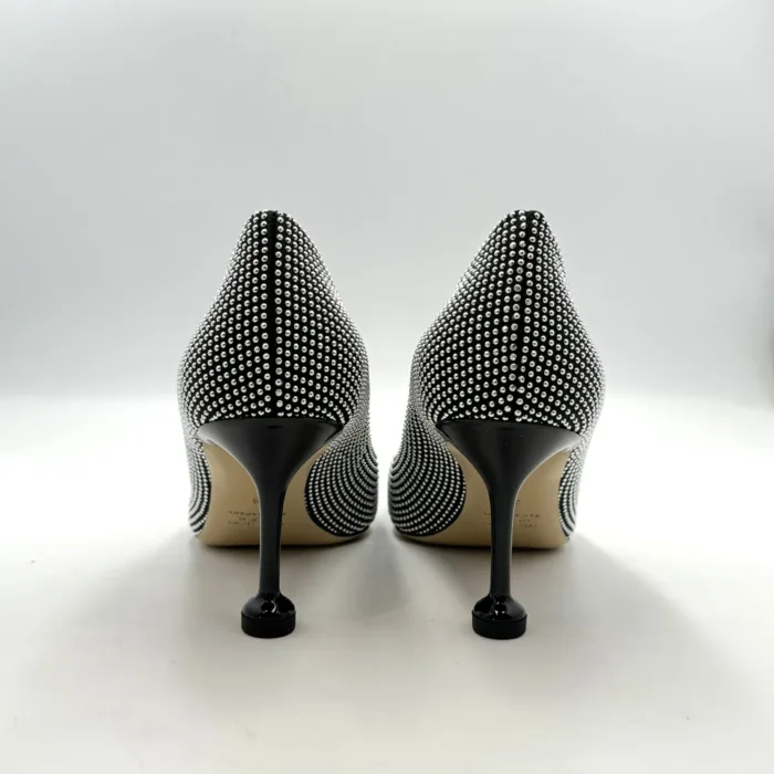 Decolletè Ninalilou in Pelle Nera con Borchie Tacco 7 cm art. 342526C7, foto 4 di 4
