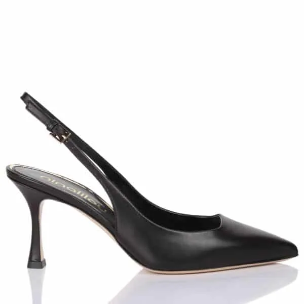 Slingback Ninalilou in nappa Nera e tacco 9 cm cod 331250M7, foto 1 di 4