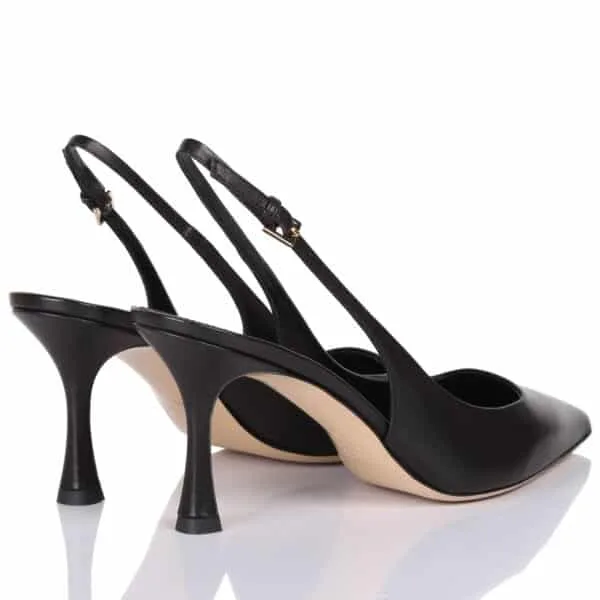 Slingback Ninalilou in nappa Nera e tacco 9 cm cod 331250M7, foto 4 di 4