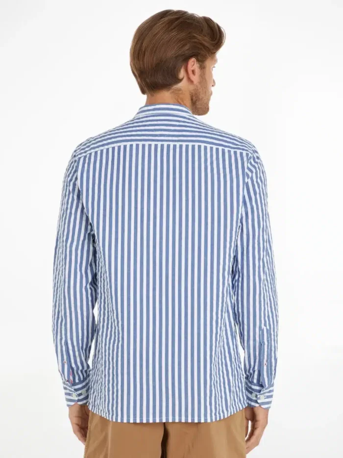 Camicia Tommy Hilfiger a righe bianche e azzurre art. MW0MW30685 0A4, foto 2 di 5