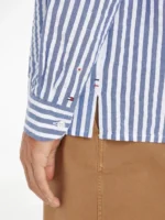 Camicia Tommy Hilfiger a righe bianche e azzurre art. MW0MW30685 0A4 - immagine 4