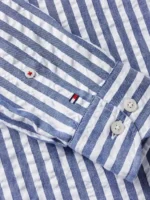Camicia Tommy Hilfiger a righe bianche e azzurre art. MW0MW30685 0A4 - immagine 5