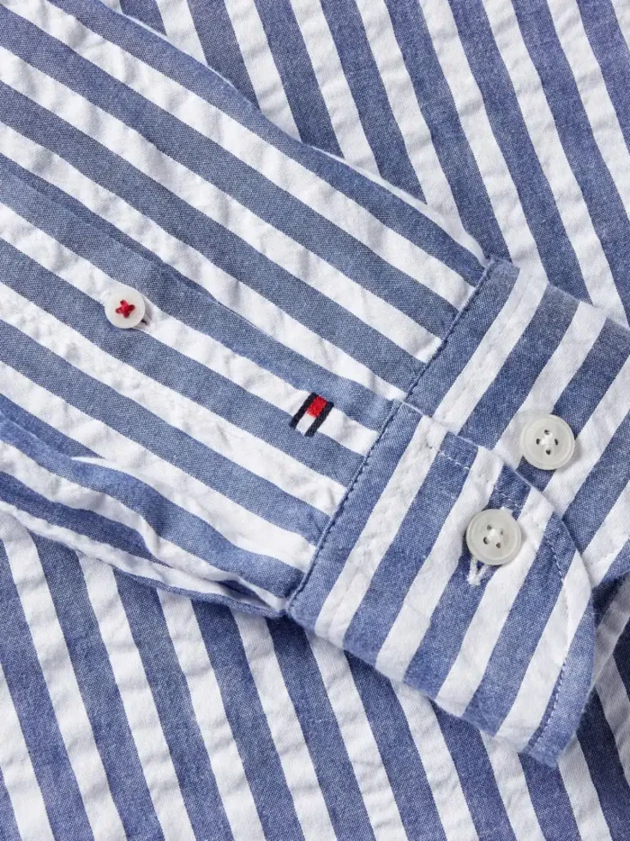 Camicia Tommy Hilfiger a righe bianche e azzurre art. MW0MW30685 0A4, foto 5 di 5
