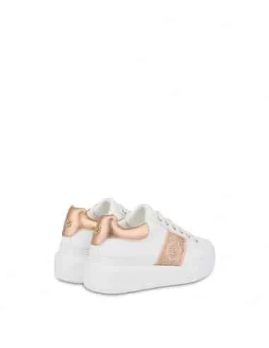 Sneaker Pollini in ecopelle Bianca con dettagli Rame cod. SA15034G0GXE210B, foto 3 di 3