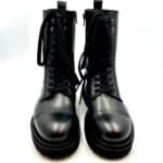 Stivaletto Anfibio Anna f in Pelle Nero con Fondo Gomma Commander art. 9544 Tacco 3,5 cm - immagine 2