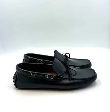 Mocassini Uomo Positano in pelle Blu con gommini e nappina art. 3105