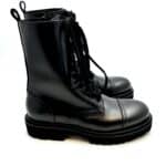 Stivaletto Anfibio Anna f in Pelle Nero con Fondo Gomma Commander art. 9544 Tacco 3,5 cm