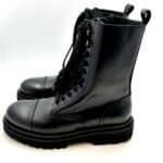 Stivaletto Anfibio Anna f in Pelle Nero con Fondo Gomma Commander art. 9544 Tacco 3,5 cm - immagine 3