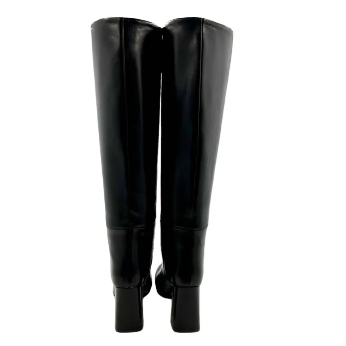 Stivale a tubo Anna f in Pelle Nera con Fondo Cuoio Antiscivolo Tacco 8cm art. 9794, foto 4 di 4