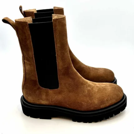 Stivaletto Beatles Anna f in Camoscio Cuoio con Fondo Gomma Commander art. 9715