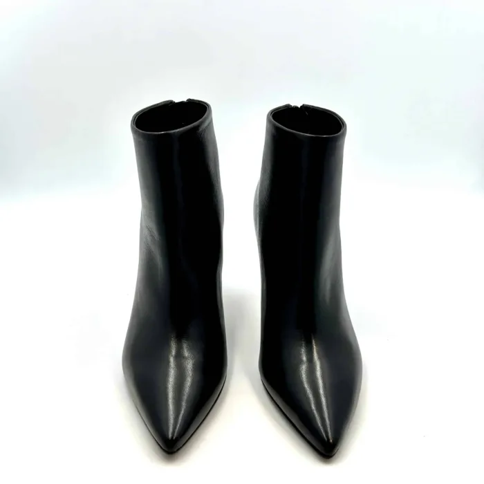 Tronchetto Anna f in Pelle Nera con Fondo Cuoio Antiscivolo Tacco 9cm art. 9804, foto 2 di 6