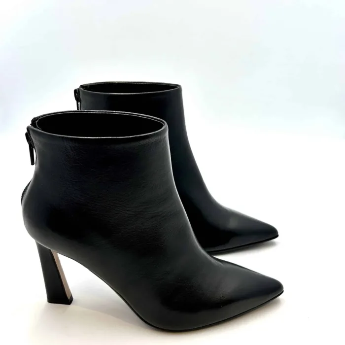 Tronchetto Anna f in Pelle Nera con Fondo Cuoio Antiscivolo Tacco 9cm art. 9804, foto 1 di 6