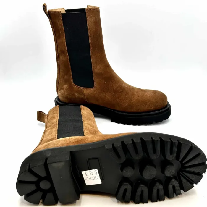 Stivaletto Beatles Anna f in Camoscio Cuoio con Fondo Gomma Commander art. 9715, foto 5 di 5