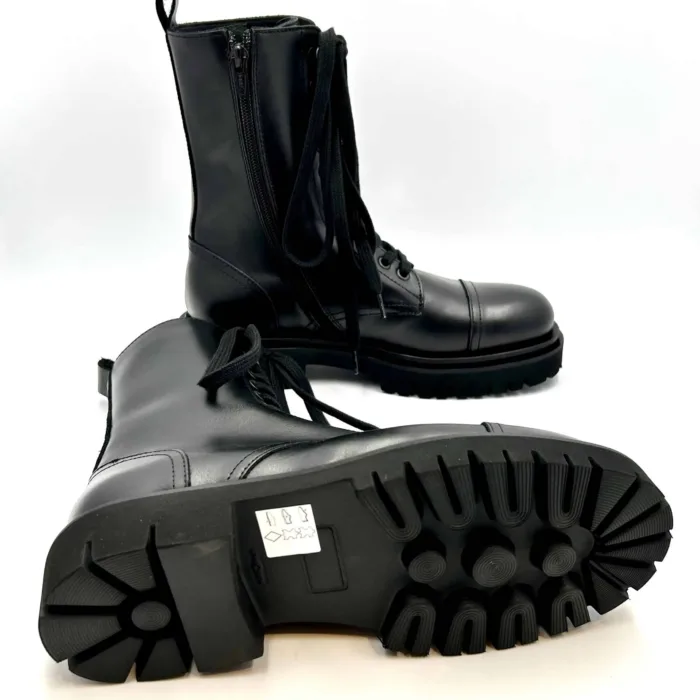 Stivaletto Anfibio Anna f in Pelle Nero con Fondo Gomma Commander art. 9544 Tacco 3,5 cm, foto 5 di 5