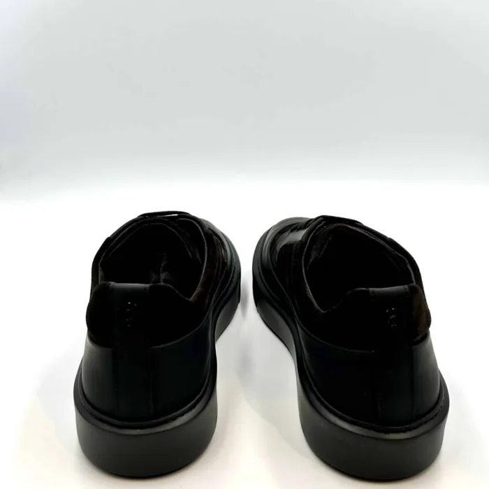 Sneakers Uomo Barrett Derby In pelle Nera e Camoscio Testa di Moro cod. RISE-11471.1 H 3,5cm, foto 4 di 5